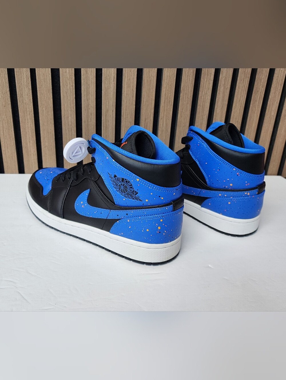 Nike Air Jordan 1 Retro Mid Royal Paint Splatter 554724-048 Mens Size 10.5 - Picture 4 of 14